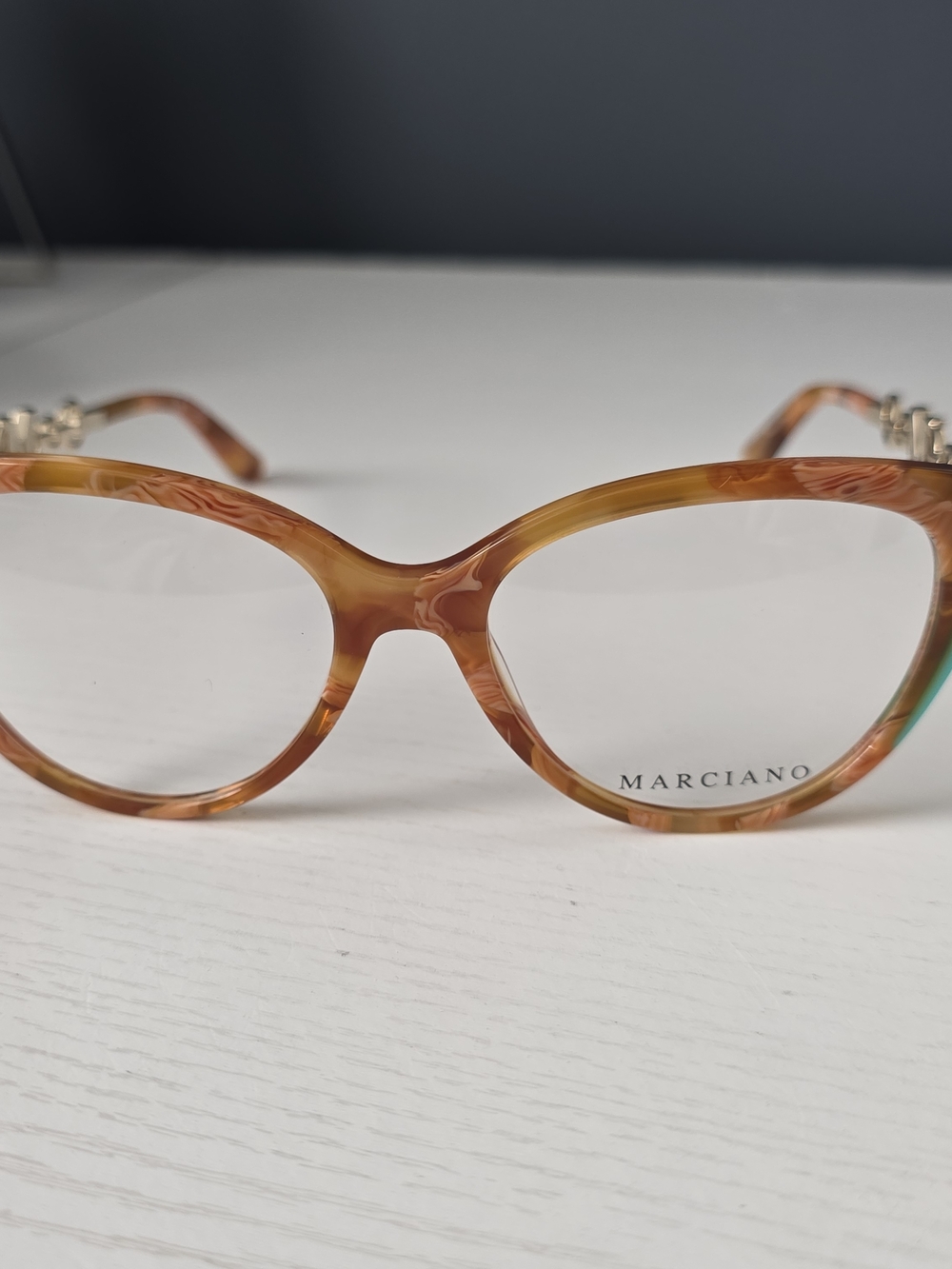 Marciano Women's Tortoiseshell Cat Eye Glasses - Amber Brown